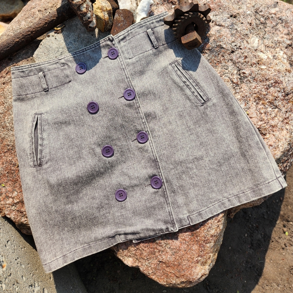 Gray Denim Skirt